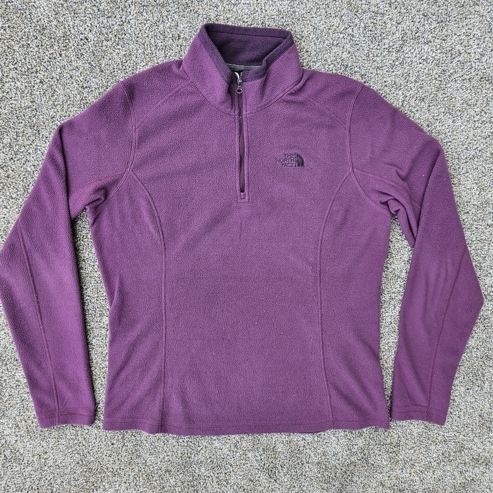 The North Face Plum Purple Quarter Zip Fleece Pullover Sweatshirt Women's M